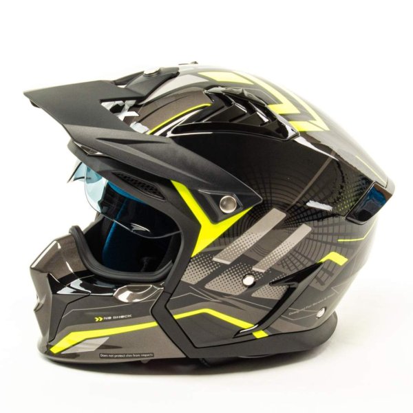 Шлем мото мотард GTX 690 #5 (S) GREY/FLUO YELLOW BLACK